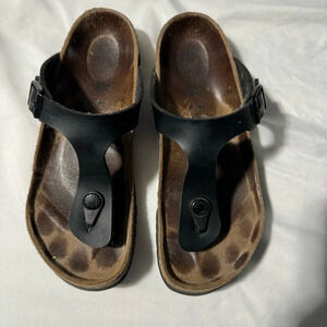 Birkenstock Gizeh Sandals Black Adjustable Buckle Strap Size 34 (US  4) 220cm